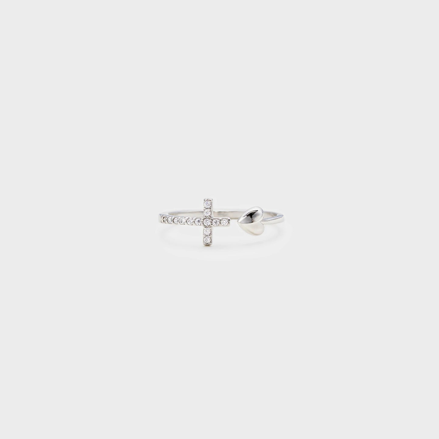 Heart - Cross - Open Ring