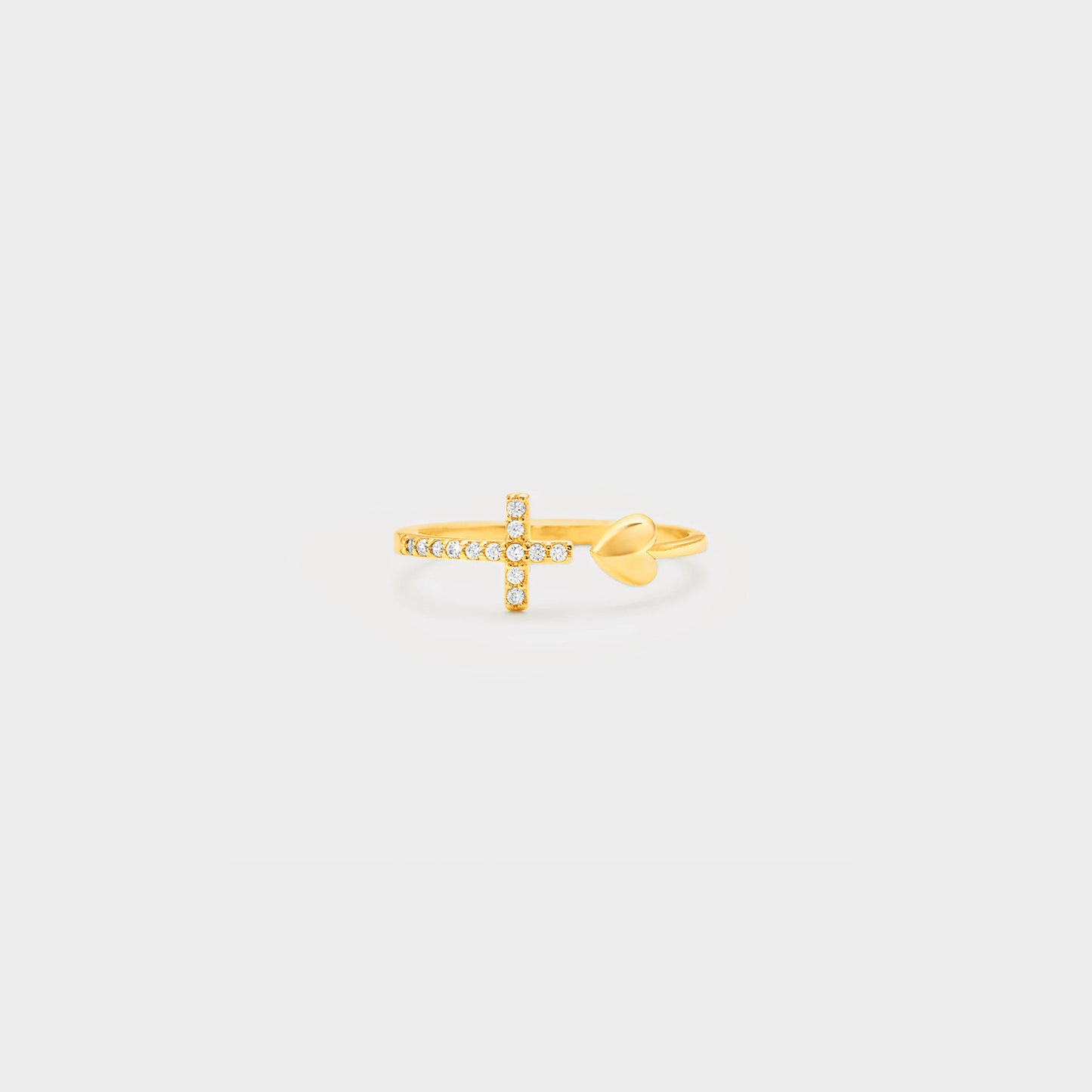 Heart - Cross - Open Ring