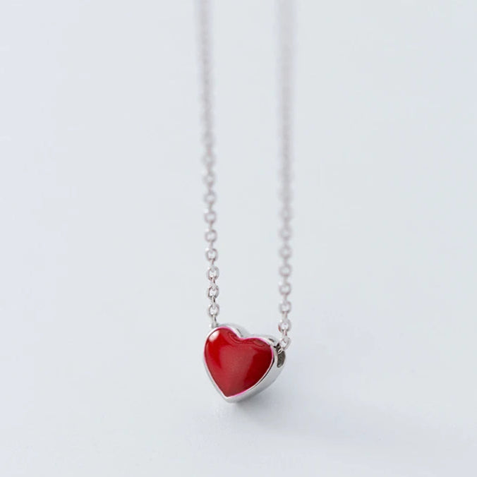 Enamel Hearts Pendant Necklace