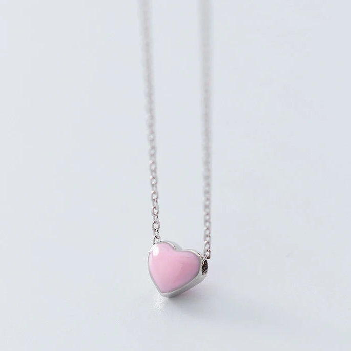 Enamel Hearts Pendant Necklace