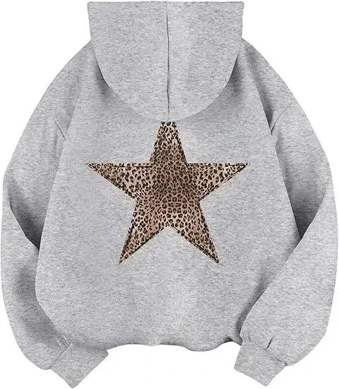Star Hoodie leopard Print