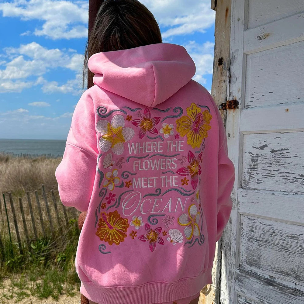 Embroidered Floral Hoodies (Teen Sizes)