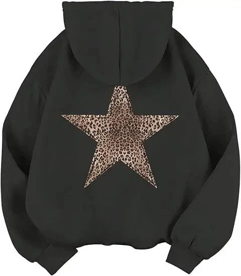 Star Hoodie leopard Print
