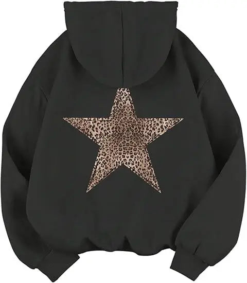 Star Hoodie leopard Print