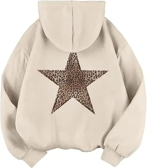 Star Hoodie leopard Print