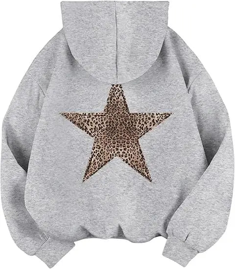 Star Hoodie leopard Print