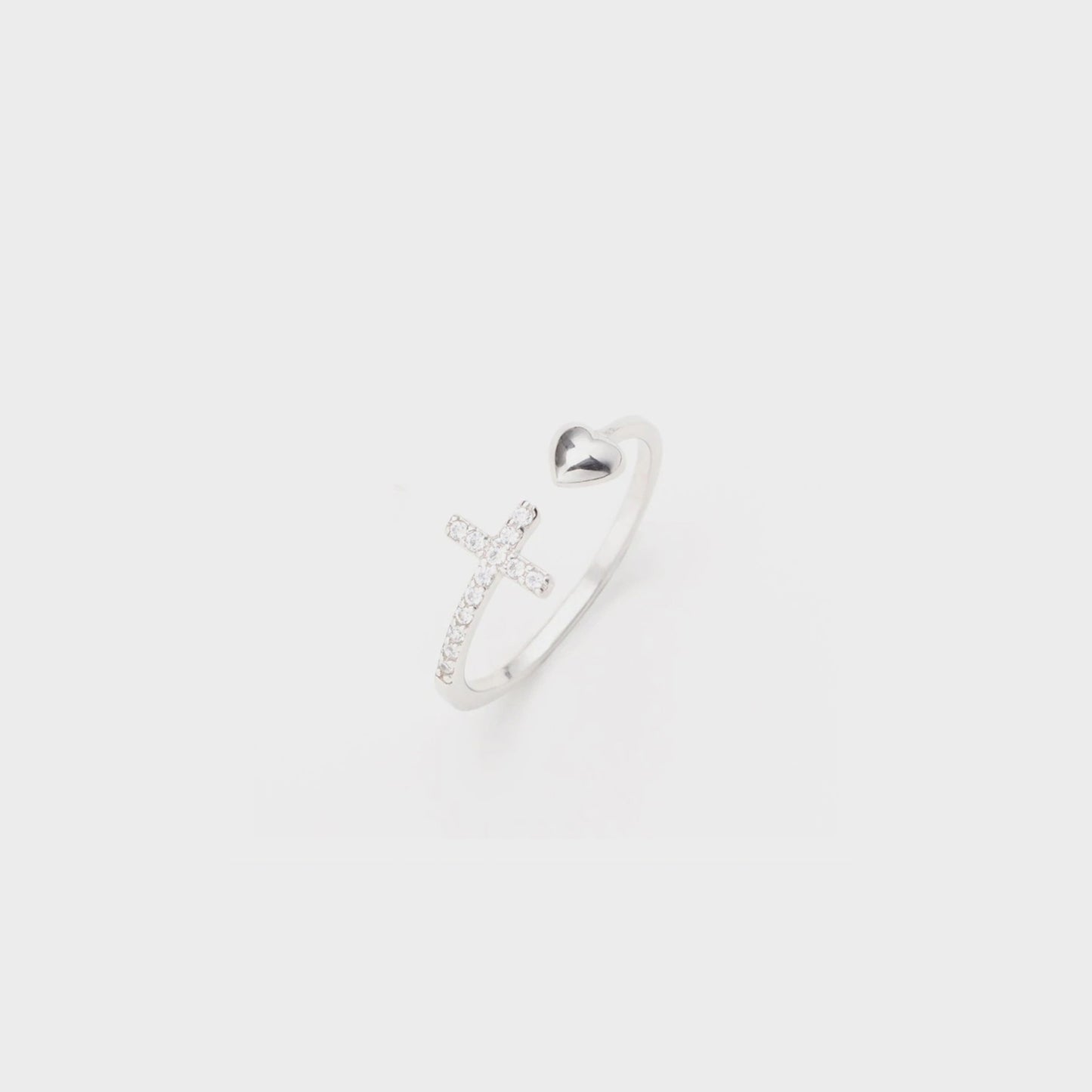 Heart - Cross - Open Ring