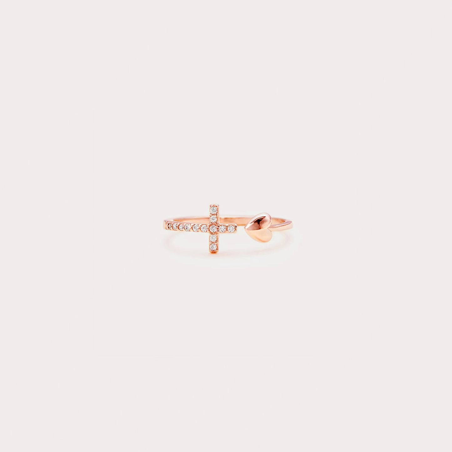 Heart - Cross - Open Ring