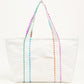 White Colorful Ricrac Detail Canvas Tote Bag