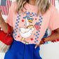 Pink America Goose 4th Of July Patriotic Flag Graphic T Shirt