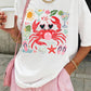 White Summer Vacation Crab Graphic Tee