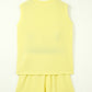 Yellow Cream Solid Color Textured Loose Tank Casual Shorts 2pcs Outfit