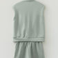 Fiery Red Quarter Zip Sleeveless Top Drawstring Shorts Casual 2pcs Outfit
