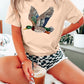 Khaki Flying Mallard Print Crew Neck T Shirt