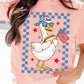 Pink America Goose 4th Of July Patriotic Flag Graphic T Shirt