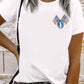 White Patriotic Coquette Flag Sequin Graphic Tee