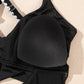 Black Ric Rac Trim Contrasted Patchwork Cutout One Piece Swimsuit