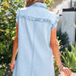 Beau & Sail Blue Ruffled Denim Dress with Pockets