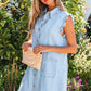 Beau & Sail Blue Ruffled Denim Dress with Pockets