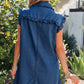 Beau & Sail Blue Ruffled Denim Dress with Pockets