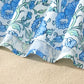 Sky Blue Floral Striped Patchwork Knot Straps 2pcs Short Set