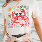 White Summer Vacation Crab Graphic Tee