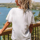 White USA Floral Print EST 1776 Patriotic Graphic Tee