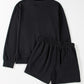 Black GAME DAY Rugby Football Graphic Pullover and Shorts Casual Outfit