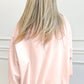 Apricot Pink Bubble Gum Bunny Chenille Patch Sweatshirt