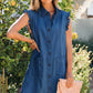 Beau & Sail Blue Ruffled Denim Dress with Pockets