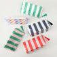 Dark Green Striped Vinyl Waterproof Tassel Zipper Makeup Bag