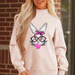 Apricot Pink Bubble Gum Bunny Chenille Patch Sweatshirt