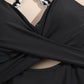 Black Ric Rac Trim Contrasted Patchwork Cutout One Piece Swimsuit