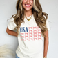 White USA Flag Bow Knot Print Round Neck T Shirt