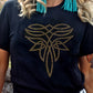 Black Rhinestone Western Pattern Cotton Blend Graphic T Shirt