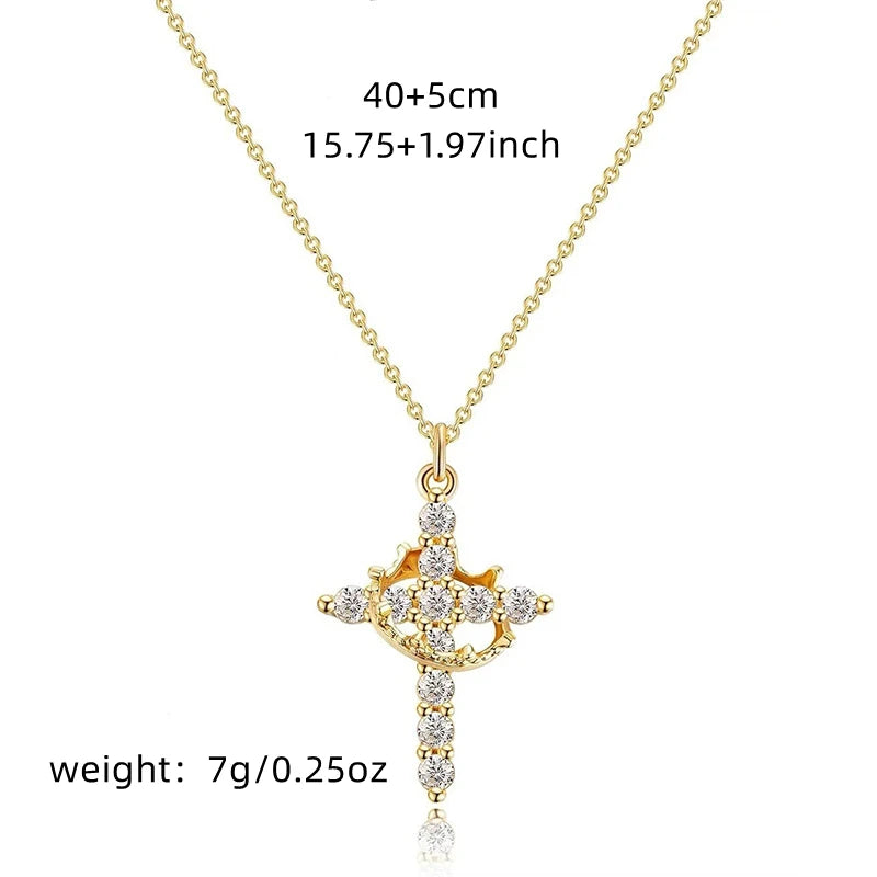 Crown & Cross Necklace
