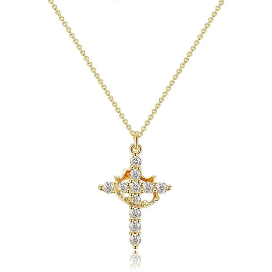 Crown & Cross Necklace