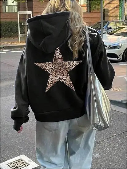 Star Hoodie leopard Print