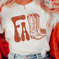 White FALL Boots Cracking Graphic T Shirt