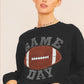 Black GAME DAY Rugby Football Graphic Pullover and Shorts Casual Outfit
