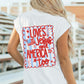White Patriotic Flag Double Printed Mock Neck Tee