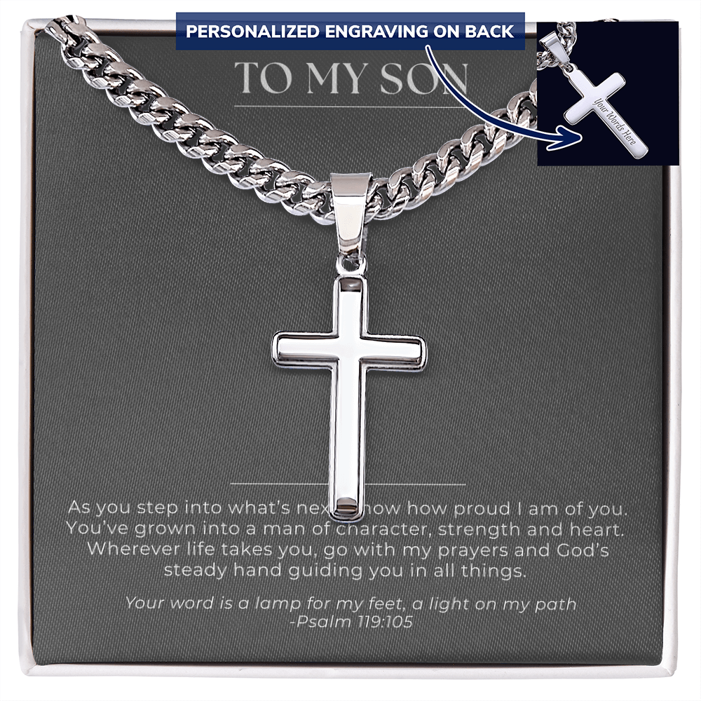 To My Son - Engraved Cross