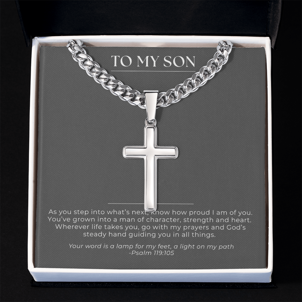 To My Son - Engraved Cross