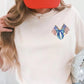 White Patriotic Coquette Flag Sequin Graphic Tee