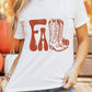 White FALL Boots Cracking Graphic T Shirt