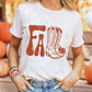 White FALL Boots Cracking Graphic T Shirt