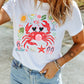 White Summer Vacation Crab Graphic Tee