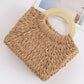Camel Retro Straw Woven Handle Bag