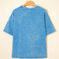 Blue USA Star Print Mineral Washed Cotton Tee