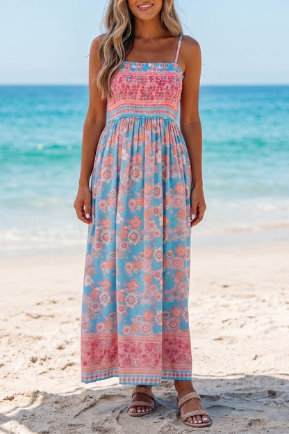Sky Blue Bohemian Cooling Maxi Dress
